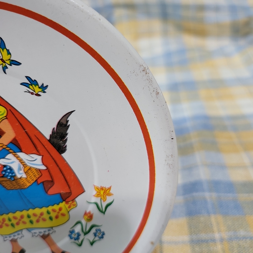 Vtg 70s-80s Red Ridinghood Tea Set Plate Only. Approx 6x6in. - Picture 6 of 6